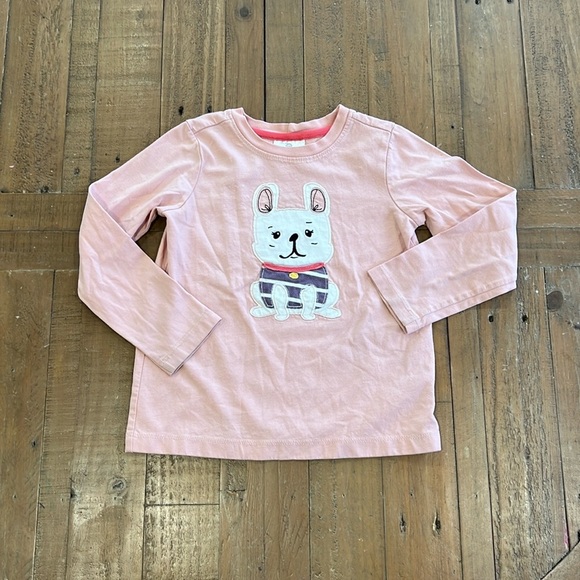 Hanna andersson pink French bulldog long sleeve tee - Picture 1 of 12